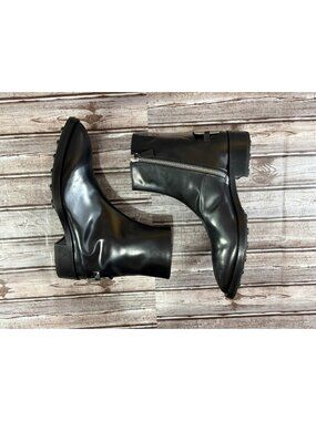 Jil Sander Logo plaque Spazzolato Leather ankle boots sz 39 US 6.5 New $1449